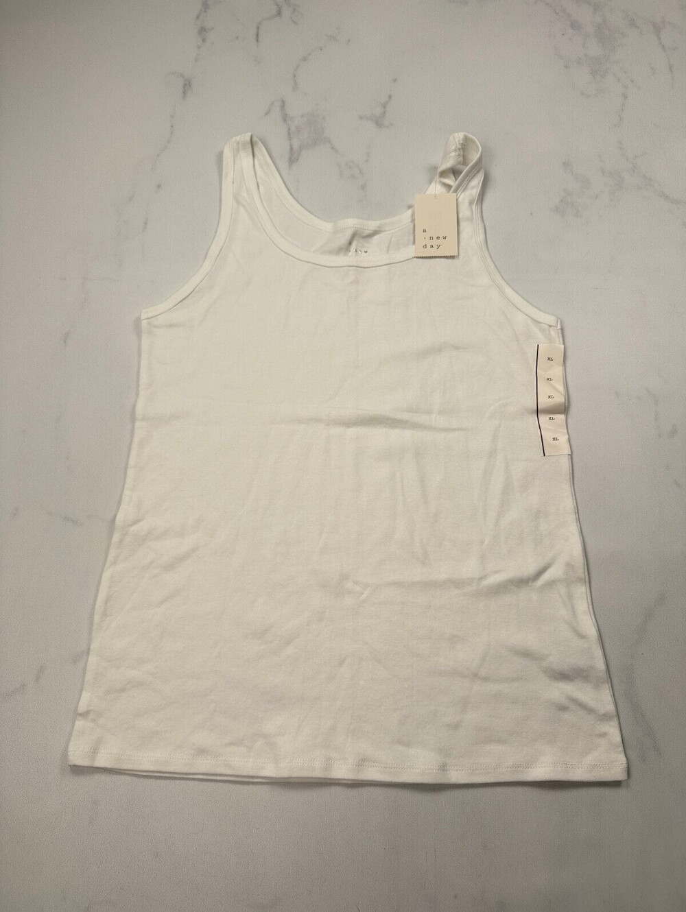A New Day Tank Top White Modern Classic Minimalist - Womens X-Large